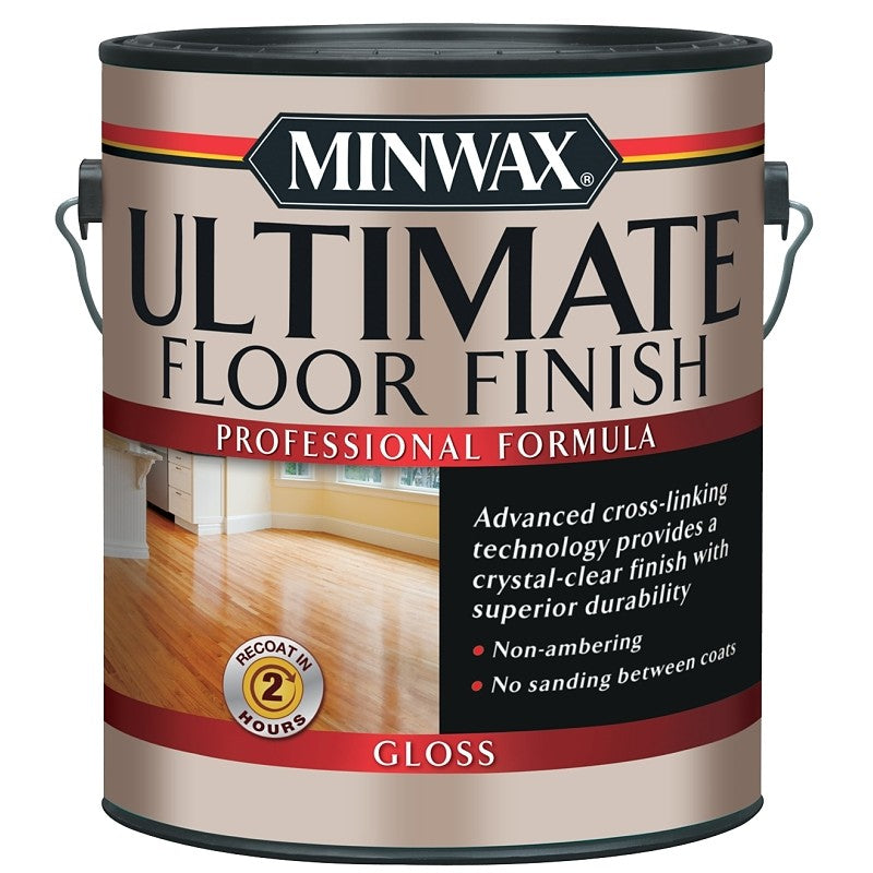 Minwax 131010000 Ultimate Floor Finish Paint, Gloss, Liquid, Crystal Clear, 1 gal, Can (Pack of 2)
