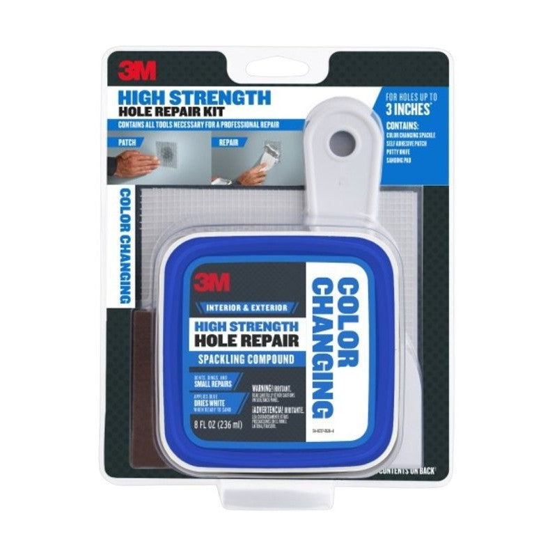 3M High Strength Hole Repair CC-KIT Color Changing Spackling Compound Kit, White, 8 fl-oz