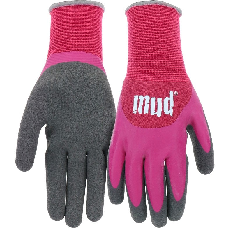 Mud Bamboo H20 Series MD32001W-WSM Coated Gloves, Women's, S/M, Latex Coating, Watermelon