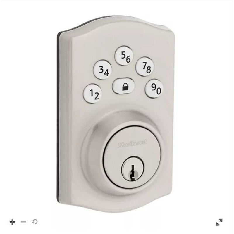 Kwikset Powerbolt 240 Series 992400-002 Keypad Electronic Lock, Traditional, 3 Grade, Zinc, Satin KW1 Keyway, 1/PK