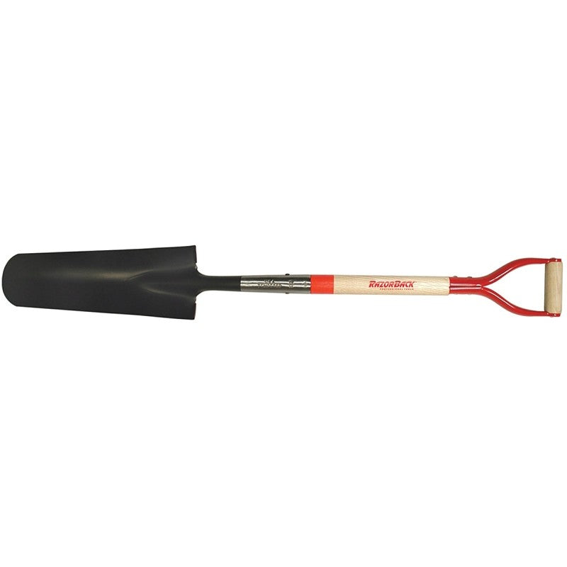 Razor-Back 47103 Drain Spade, 6 in W Blade, Steel Blade, Hardwood Handle, D-Shaped Handle, 29 in L Handle