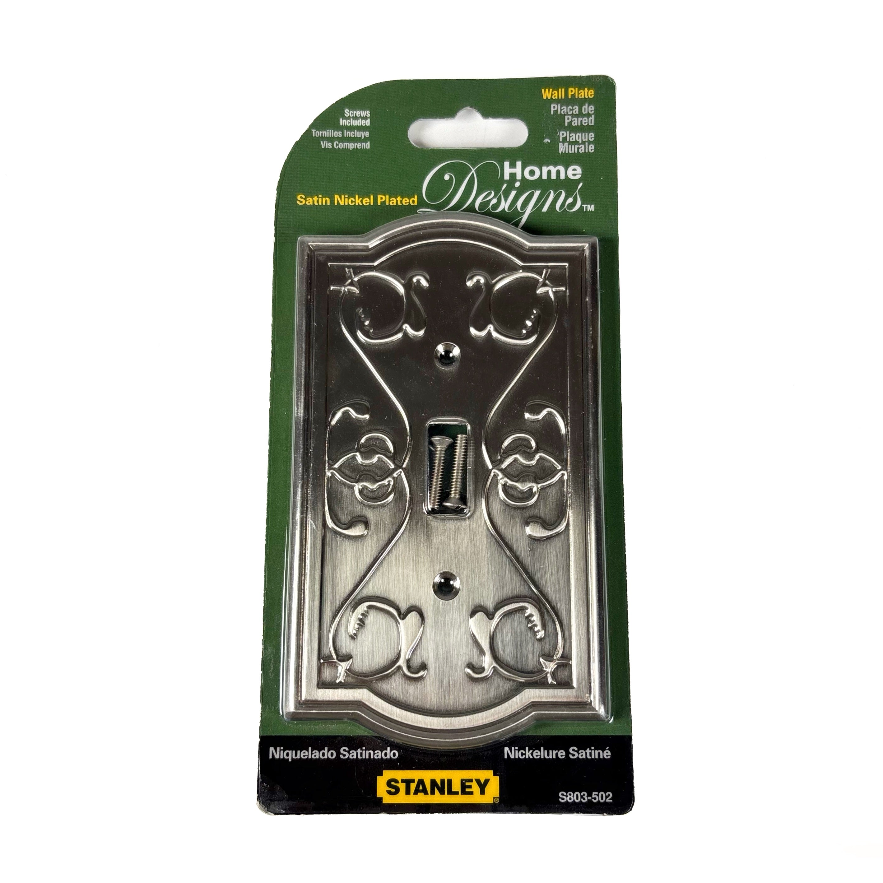 Victoria Single Switch Wall Plate Satin Nickel
