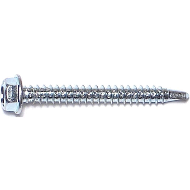 Midwest Fastener 10480 Screw, #8 Thread, 1-1/2 in L, Hex Drive, Self-Drilling Point, Steel, Zinc