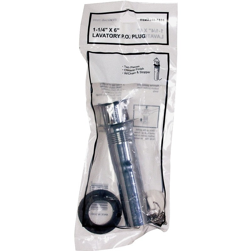 ProSource TW0916 Lavatory Plug, Pull-Out, Chrome