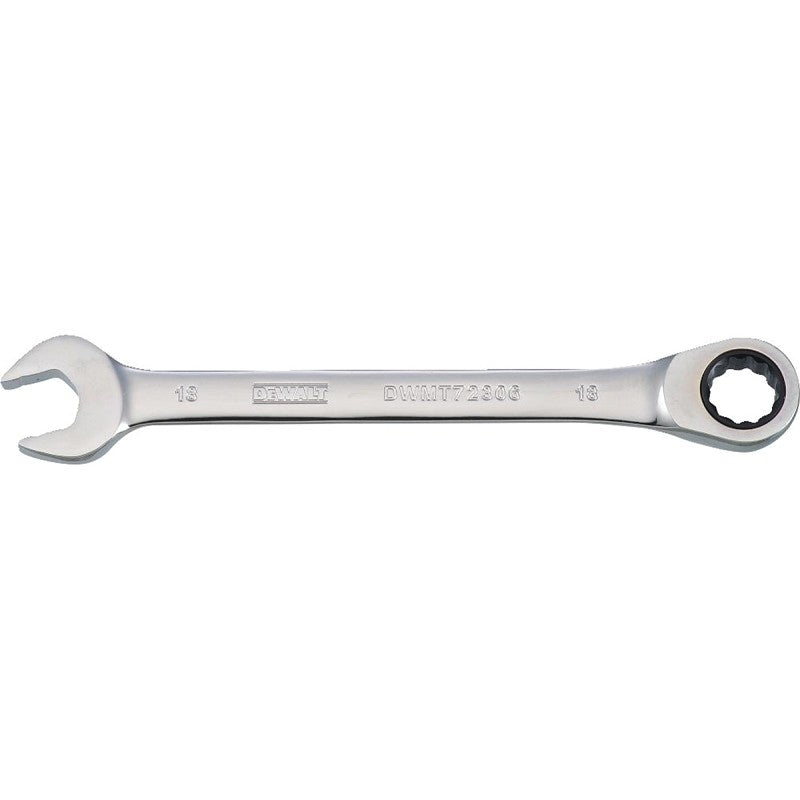 DEWALT DWMT72306OSP Combination Wrench, Metric, 18 mm Head, 9-7/32 in L, 12-Point, Chrome, Comfort-Grip Handle