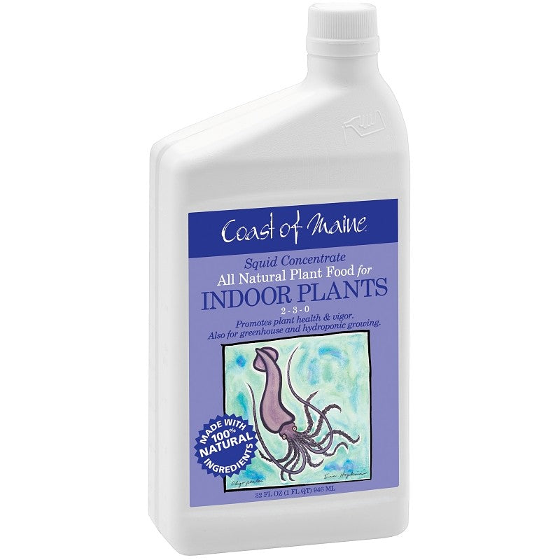 Coast of Maine QTSQUID All-Purpose Fertilizer, 1 qt Bottle, Liquid, 2-3-0 N-P-K Ratio