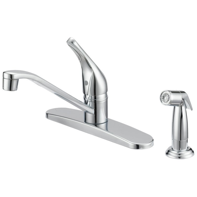 Boston Harbor FS610046CP Kitchen Faucet, 1.8 gpm, 1-Handle, 4-Faucet Hole, Metal/Plastic, Chrome Plated