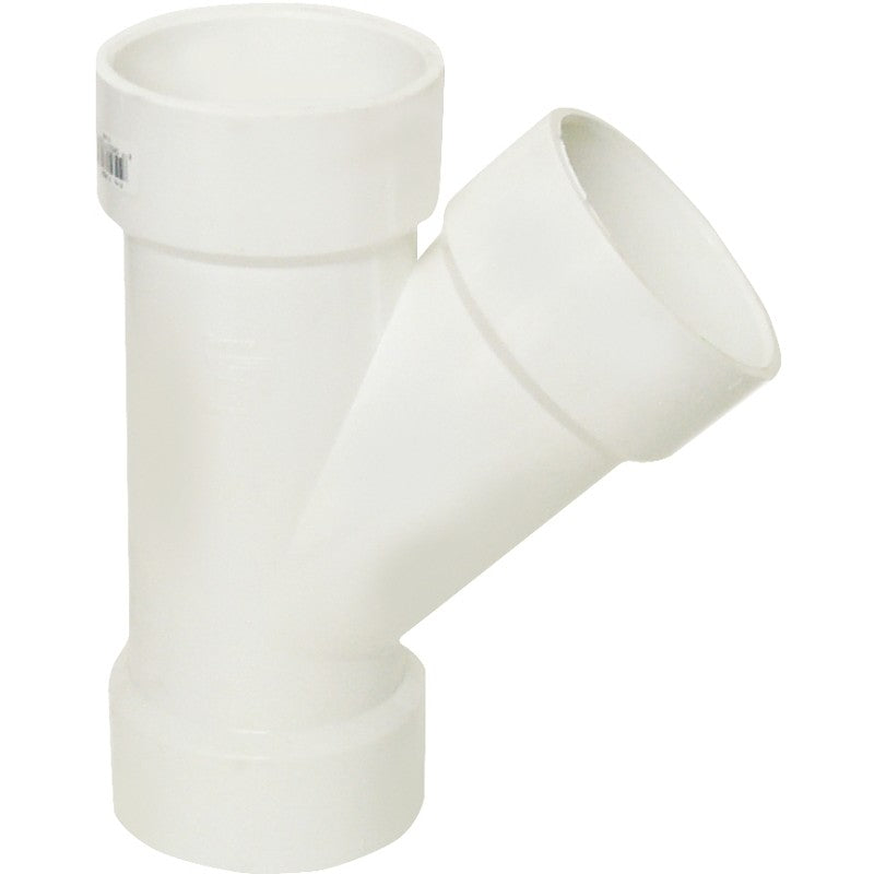 IPEX 192303L Pipe Wye, 3 in, Hub, PVC, White, SCH 40 Schedule