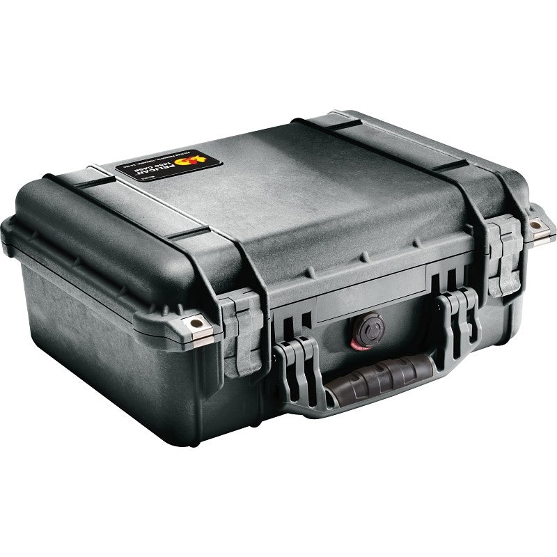 Pelican 1400WF Protector Case with Polyurethane Foam, 13.37 in L, 11.62 in W, 6 in H, Polypropylene, Black