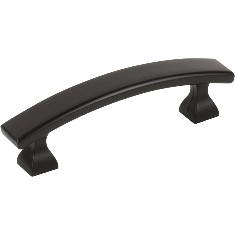 KasaWare K3133MB-2 Flared Foot Cabinet Pull, 4 in L Handle, 1-1/8 in Projection, Zinc, Matte Black