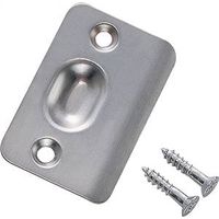 Ball Catch Plate 2-1/8 Inch Radius Satin Chrome on Solid Brass