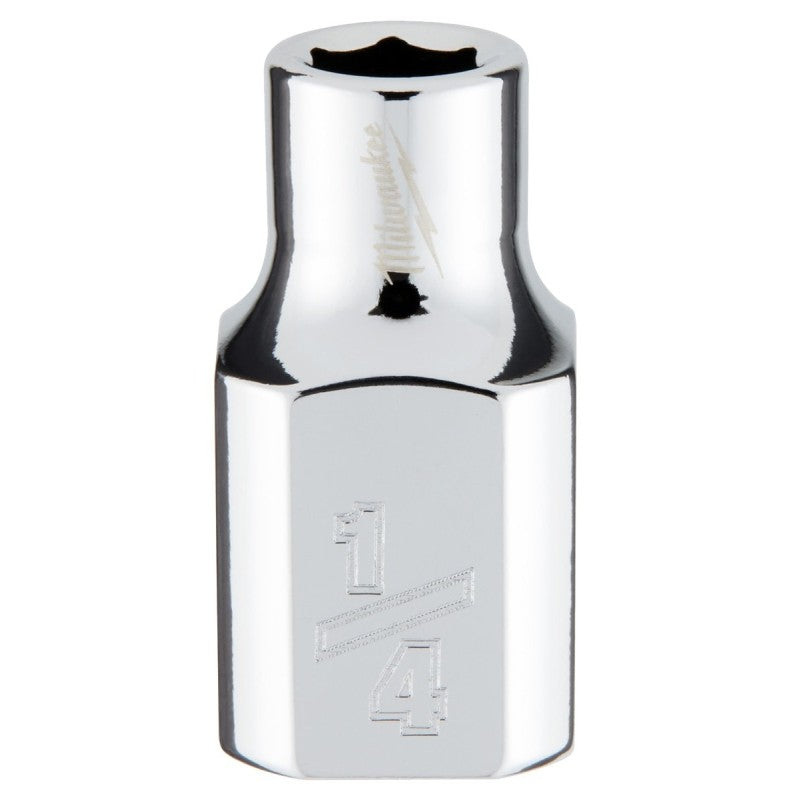 Milwaukee 45-34-9060 Socket, 1/4 in Socket, Standard Socket, 3.543 in OAL, 3/8 in Drive, 6-Point, Chrome Vanadium Steel