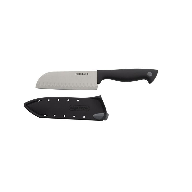 Farberware 5301751 Santoku Knife, 5 in L Blade, Stainless Steel Blade, Polypropylene Handle, Black Handle, Plain Blade (Pack of 3)
