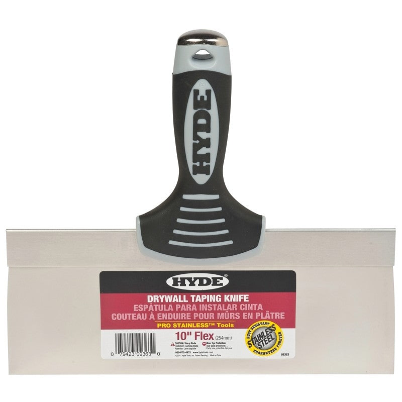 Hyde 09363 Knife, 10 in W Blade, 3 in L Blade, Stainless Steel Blade, Single-Edge Blade, Soft-Grip Handle