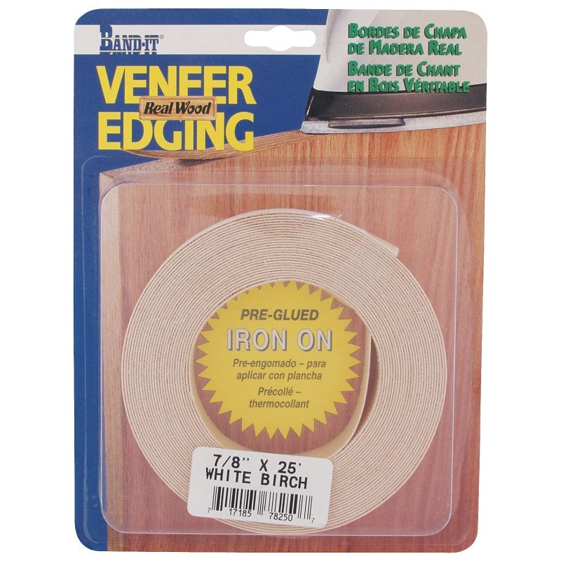 Cloverdale 78250 Edge Banding, 25 ft L Actual, 7/8 in W Actual, Birch Wood