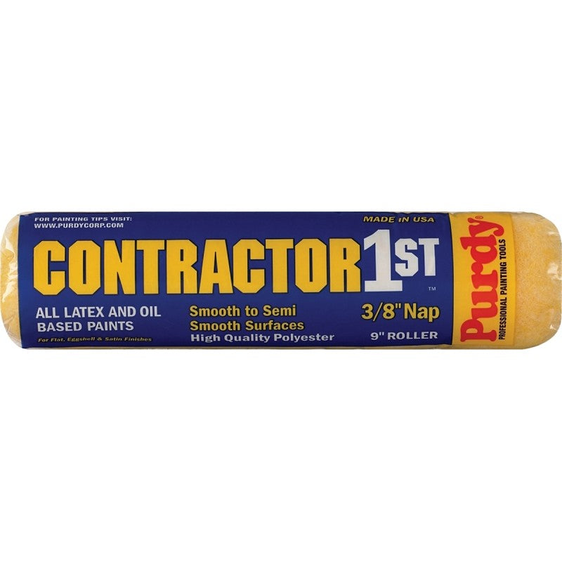 Purdy Contractor 1st 688092 Paint Roller Cover, 3/8 in Thick Nap, 9 in L, Medium-Density Polyester Cover