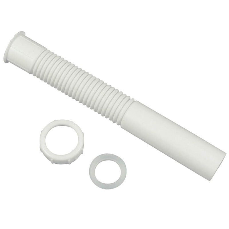 Danco 51068 Tailpiece Pipe Extension, 1-1/2 x 12 in, Slip-Joint, White