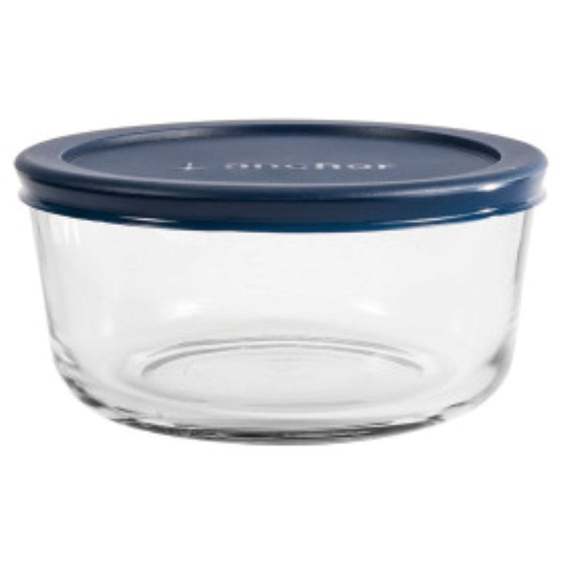 Anchor Hocking 85907L20 Kitchen Food Storage with Lid, 4 Cup, Glass, Clear, 6-1/4 in Dia, 3 in H