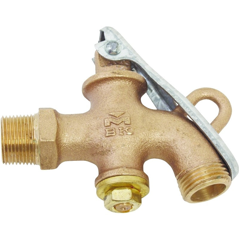 B & K 109-224 Heavy-Duty Drum and Barrel Faucet, 3/4 in Connection, MPT x Hose, Bronze Body