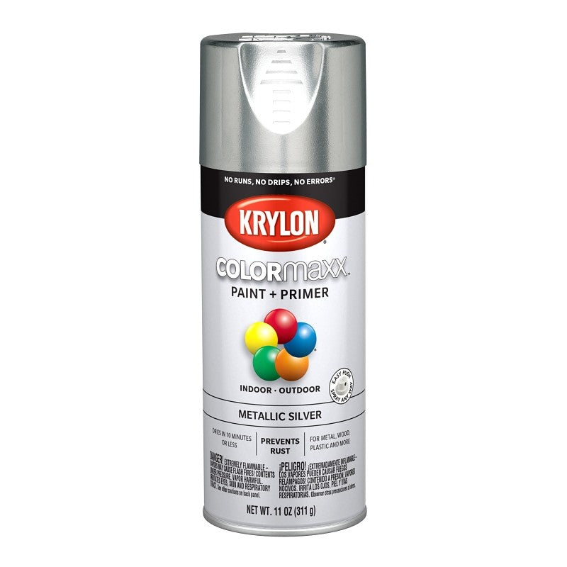Krylon K05590007 Enamel Spray Paint, Metallic, Silver, 12 oz, Can