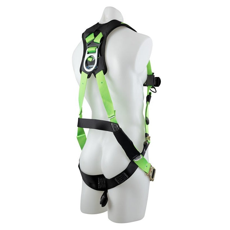 Werner H5130 Series H513002W Harness, One-Size, Polyester Webbing, Safety Green