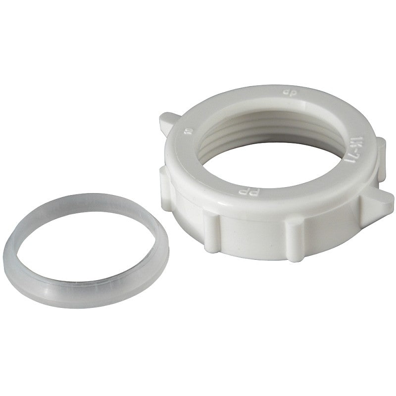 Plumb Pak PP956 Series Slip-Joint Nut, Specifications: 1-1/4 x 1-1/4 in, PVC, White (Pack of 5)