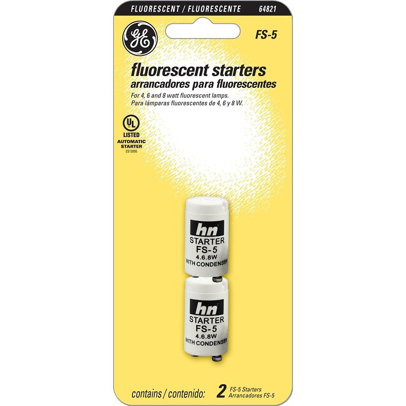 GE 64821 Fluorescent Starter, 4, 6, 8 W (Pack of 6)