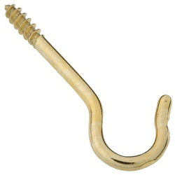 Ceiling Hooks 1-11/16 Inch #12 Solid Brass 6 Pack