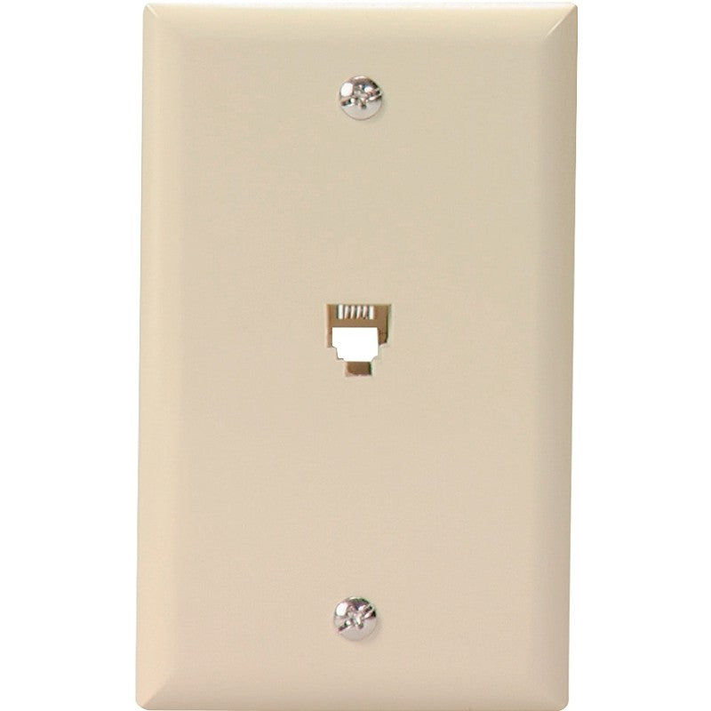 Eaton Wiring Devices 3532-4V Telephone Jack with Wallplate, Thermoplastic Housing Material, Ivory