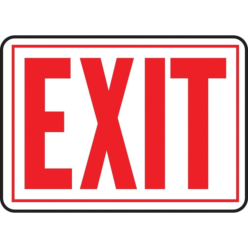 Hy-Ko SS-2W Sign, Exit, Red Legend, Aluminum, 14 in W x 9-1/4 in H Dimensions (Pack of 12)