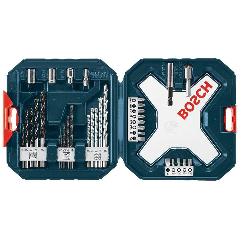 Bosch MS4034 Drill and Driver Mixed Set, 34-Piece, Includes: (1) P1, (1) P2, (1) P3, (1) PZ1 Drill Bits