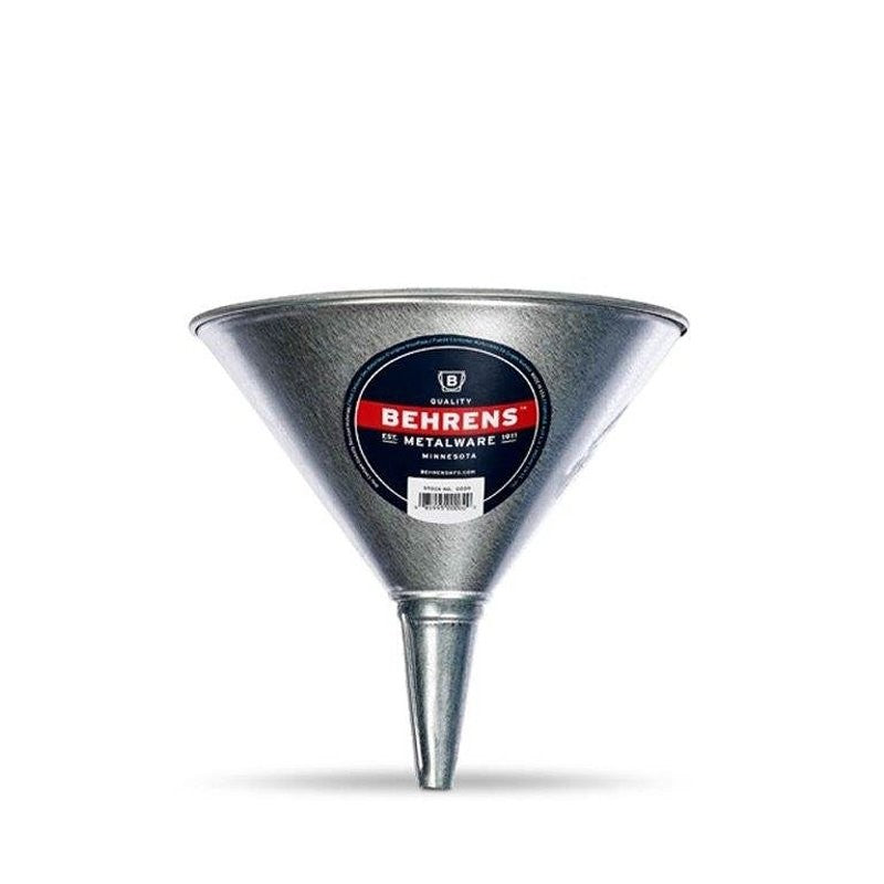 Behrens GF52 Funnel with Screen, 2 qt Capacity, Galvanized Steel, 7-3/4 in H