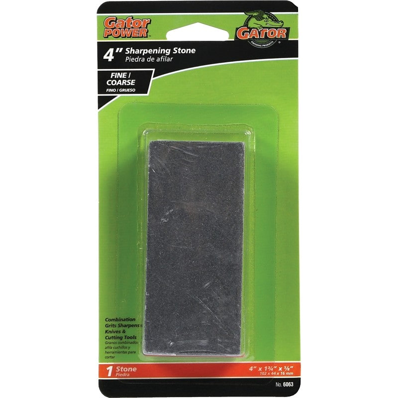 Gator 6063 Combination Sharpening Stone, 4 in L, 1-3/4 in W, 5/8 in Thick, Coarse/Medium, Silicone Carbide Abrasive