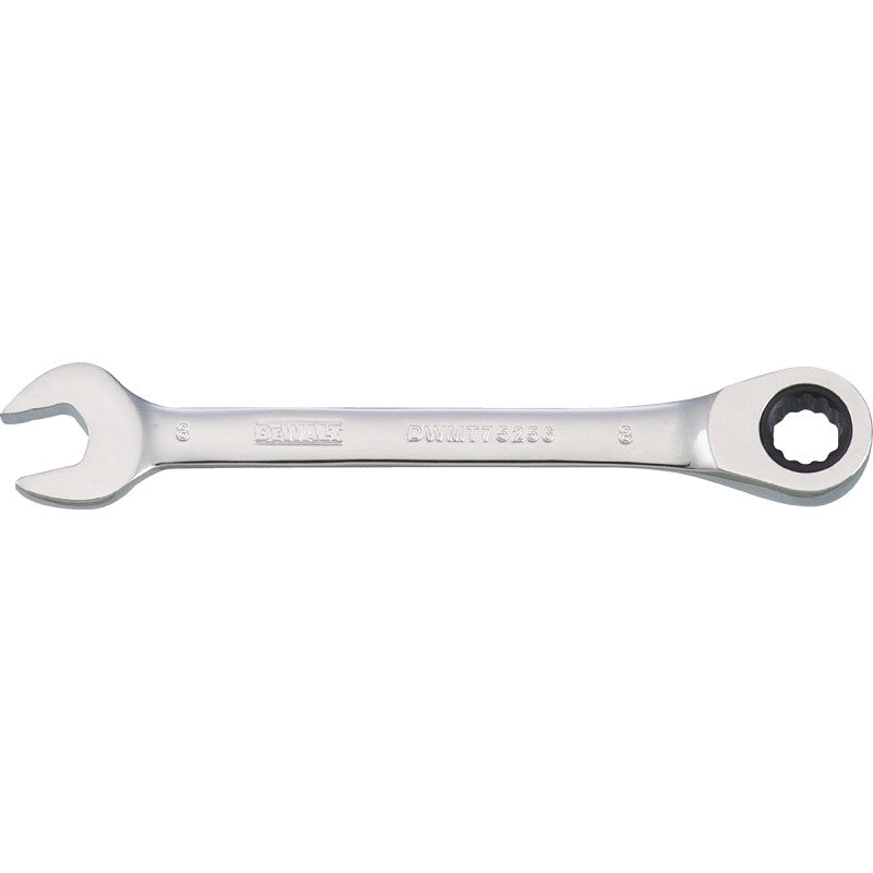DEWALT DWMT75256OSP Combination Wrench, Metric, 8 mm Head, 4-3/8 in L, Chrome, Comfort-Grip Handle
