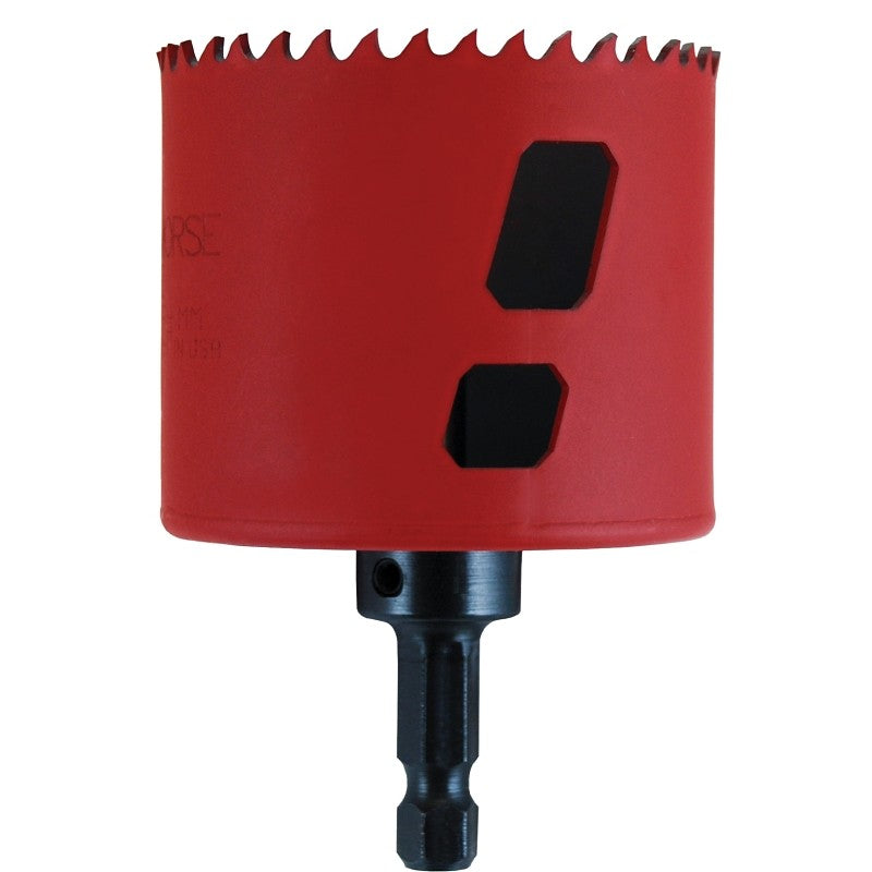 Morse MHSA34C Hole Saw, 2-1/8 in Dia, 1-15/16 in D Cutting, 3/8 in Arbor, 4/6 TPI, HSS Cutting Edge