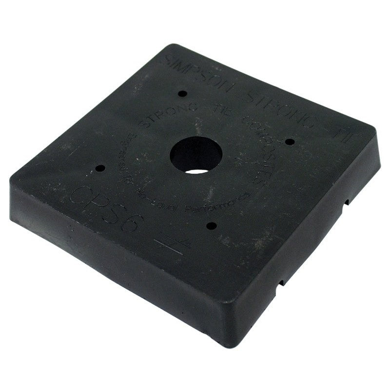 Simpson Strong-Tie CPS CPS6 Standoff Base, 6 x 6 in Post, Plastic, Black, Powder-Coated (Pack of 25)