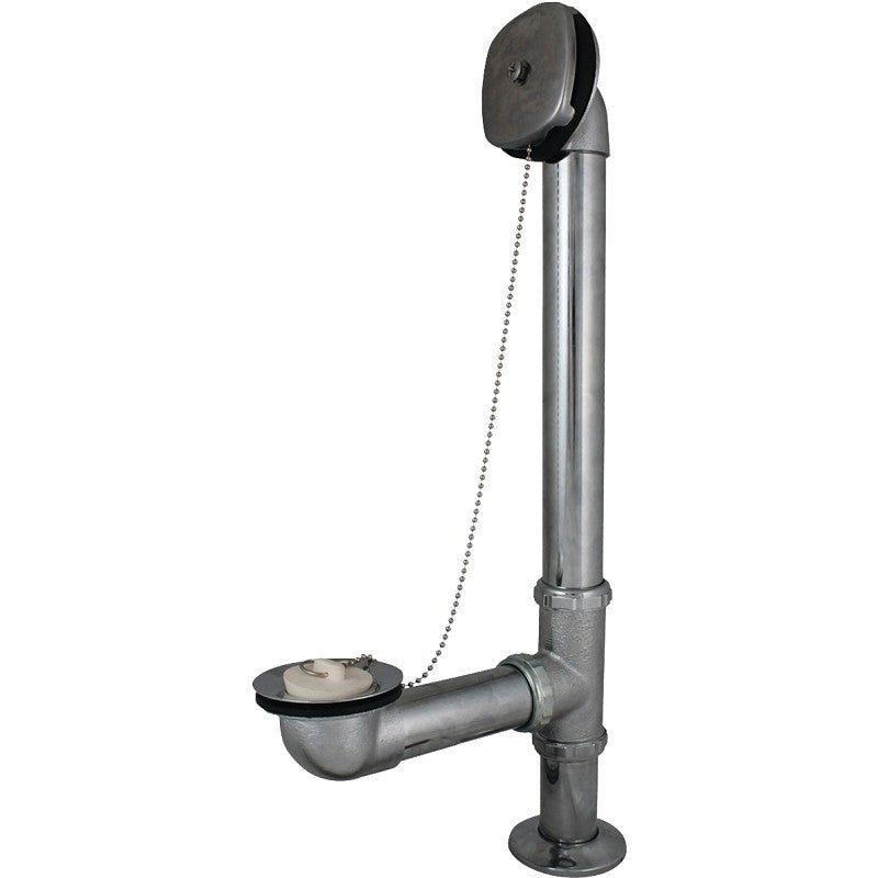 Keeney 600SN Bath Drain Assembly, Brass, Satin Nickel, For: Leg Tubs