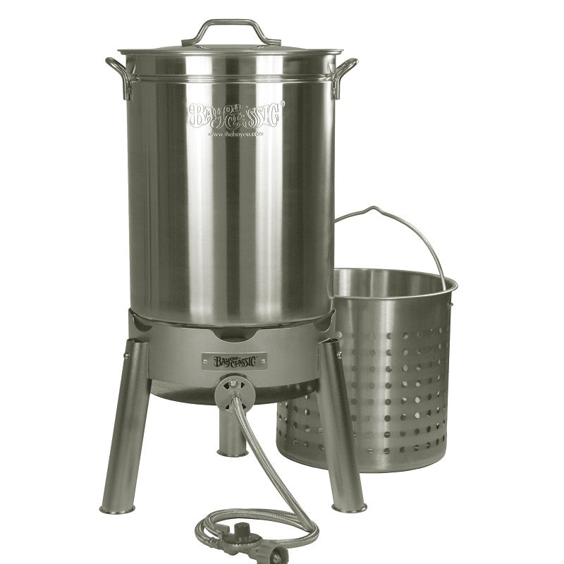 Bayou Classic KDS-144 Cooker Kit, 58,000 Btu, Propane, 1-Burner, Stainless Steel