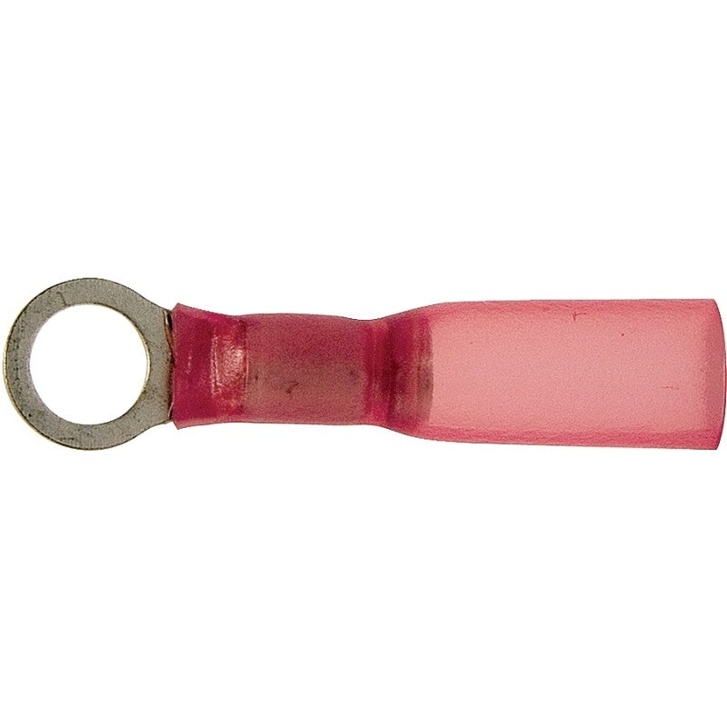 Calterm 65704 Ring Terminal, 22 to 18 AWG Wire, Copper Contact, Red