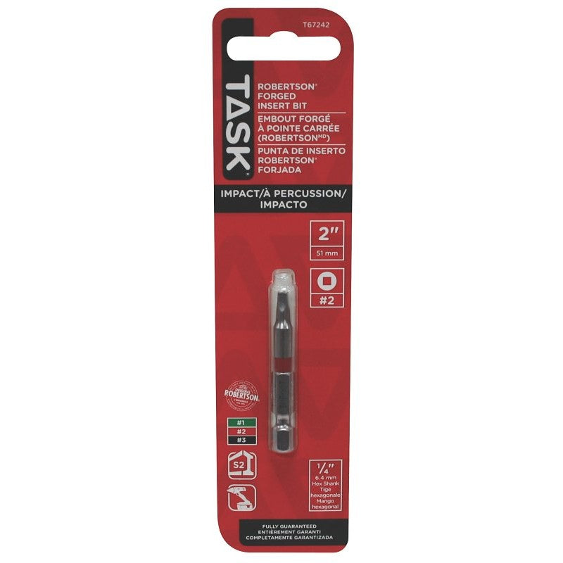 Task T67242 Power Bit, #2 Drive, 2 in L, Steel