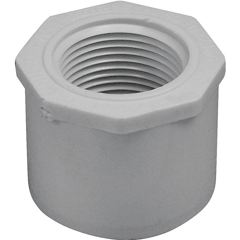 IPEX 435731 Reducing Bushing, 1-1/2 x 1 in, Spigot x FPT, White, SCH 40 Schedule, 150 psi Pressure