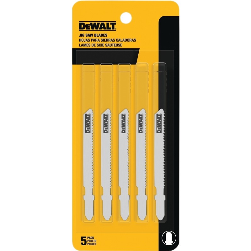 DEWALT DW3776-5 Jig Saw Blade, 0.3 in W, 3 in L, 24 TPI