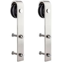 Sliding Door Hardware Strap Hanger Set Satin Nickel
