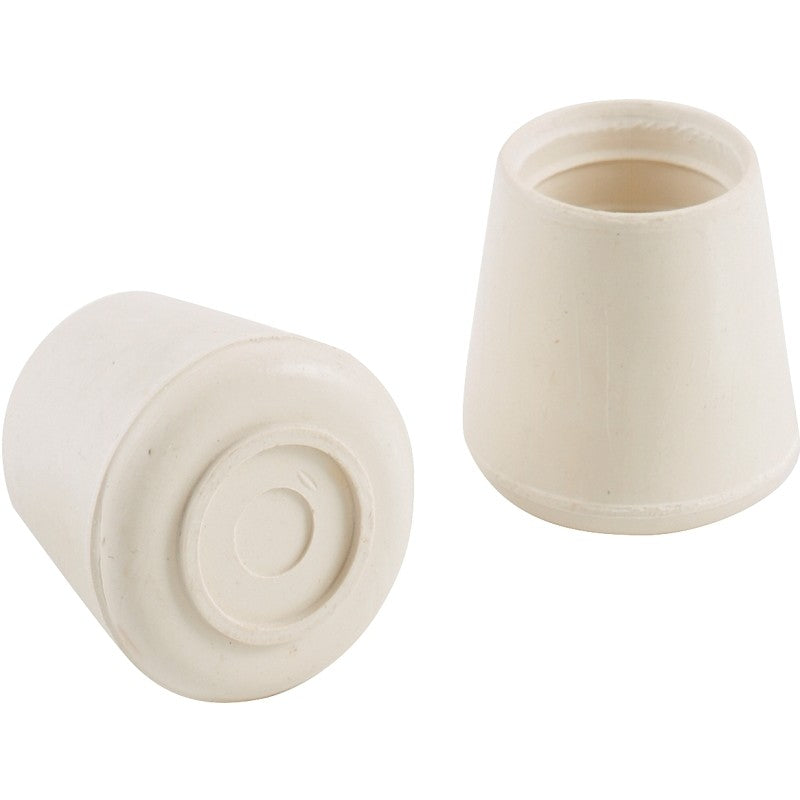Shepherd Hardware 9223 Furniture Leg Tip, Round, Rubber, 1-1/4 in Dia, Off-White