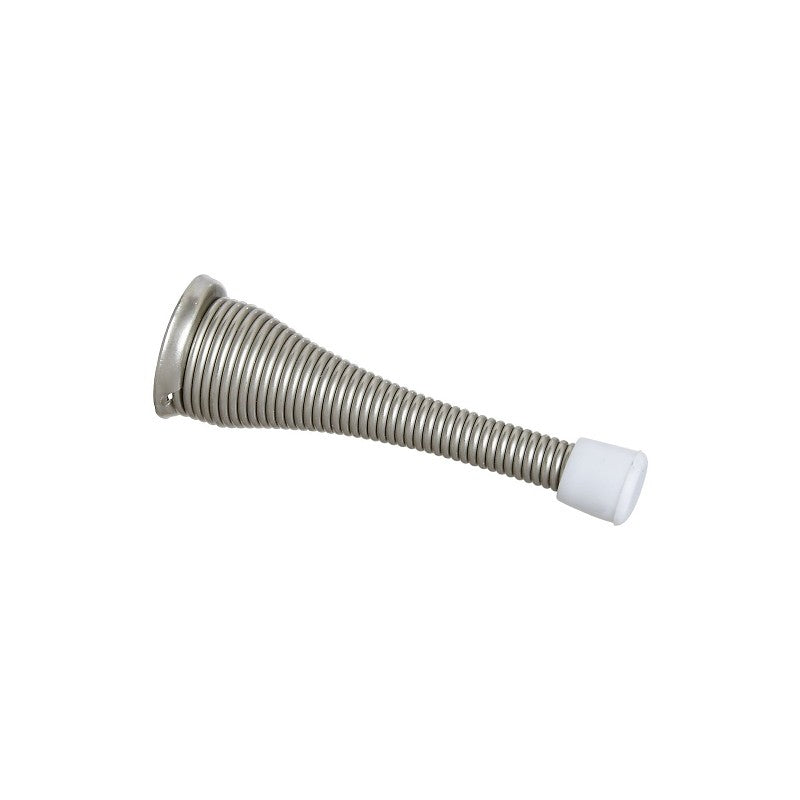 National Hardware N331-140 Door Stop, 3-43/64 in L, 3 in Projection, Rubber/Steel, Satin Nickel