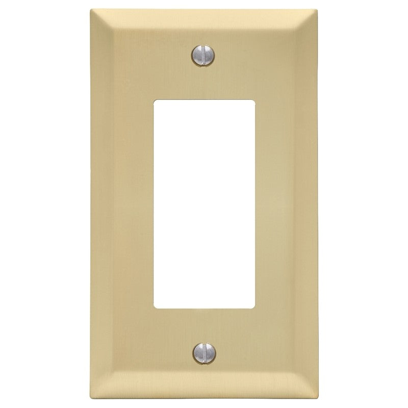 Amerelle Century 163RSB Wallplate, 4-15/16 in L, 2-7/8 in W, 1 -Gang, Steel, Gold, Satin Brass (Pack of 4)