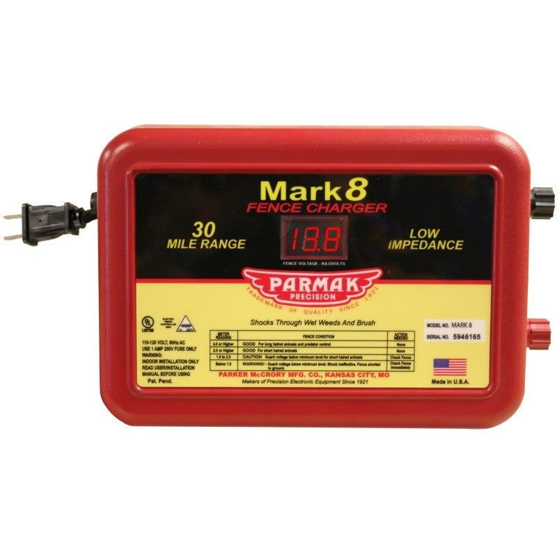 Parmak MARK 8/7 Electric Fence Charger, 1.1 to 4.9 J Output Energy, 110/120 V