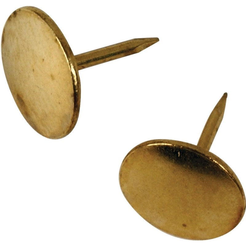 Hillman 122672 Thumb Tack, 15/64 in Shank, Steel, Brass, Cap Head, Sharp Point (Pack of 6)