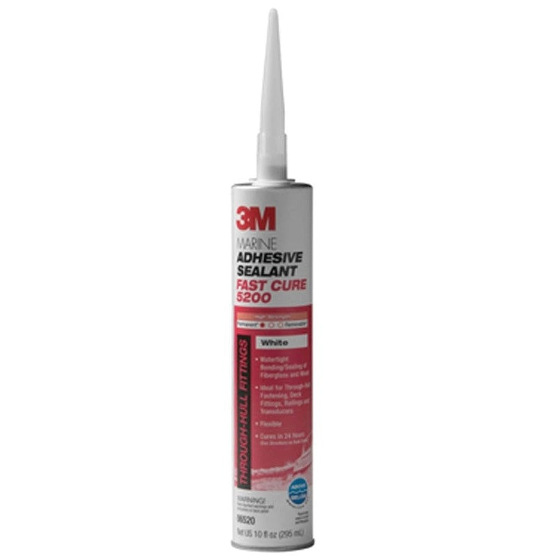 3M 06520 Adhesive Sealant, White, 5 to 7 days Curing, -40 to -190 deg F, 10 oz Cartridge