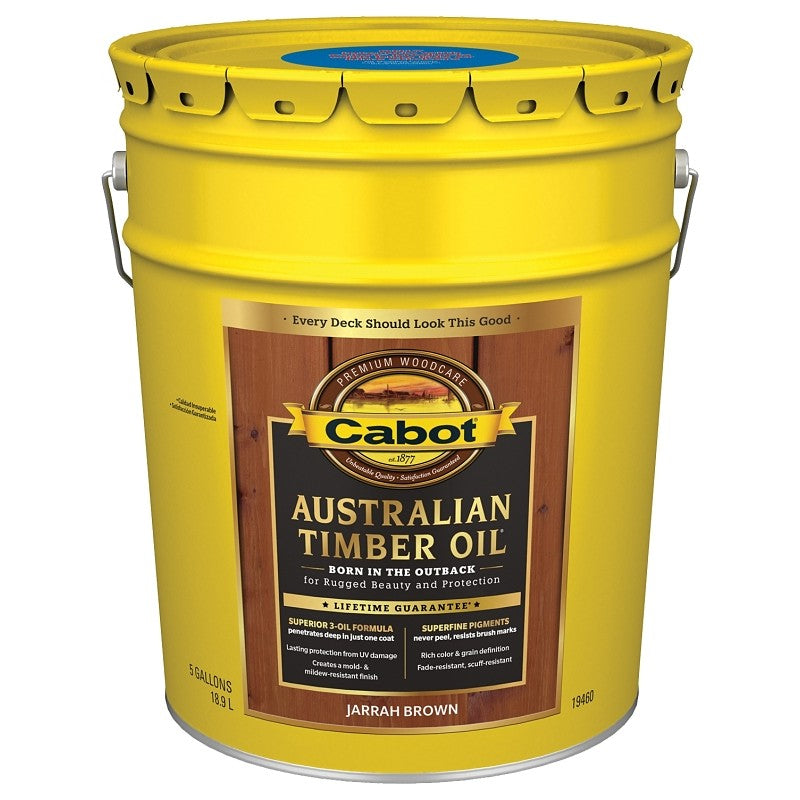 Cabot 19400 Series 140.0019460.008 Australian Timber Oil, Jarrah Brown, Liquid, 5 gal, Pail